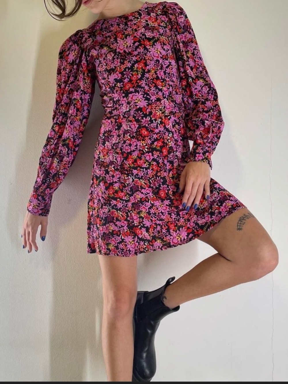 Zara Black Floral Dress